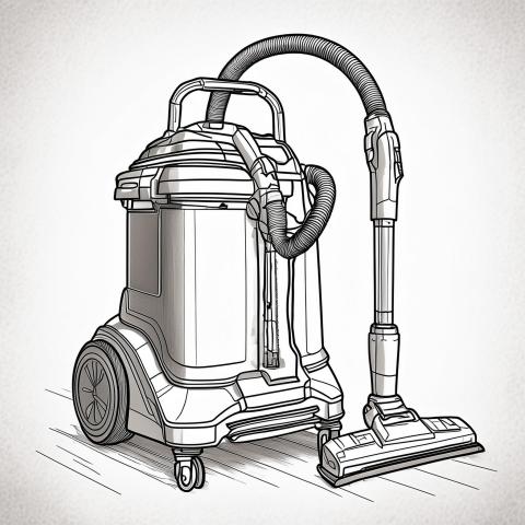 Vaccuming Floors Pencil Art